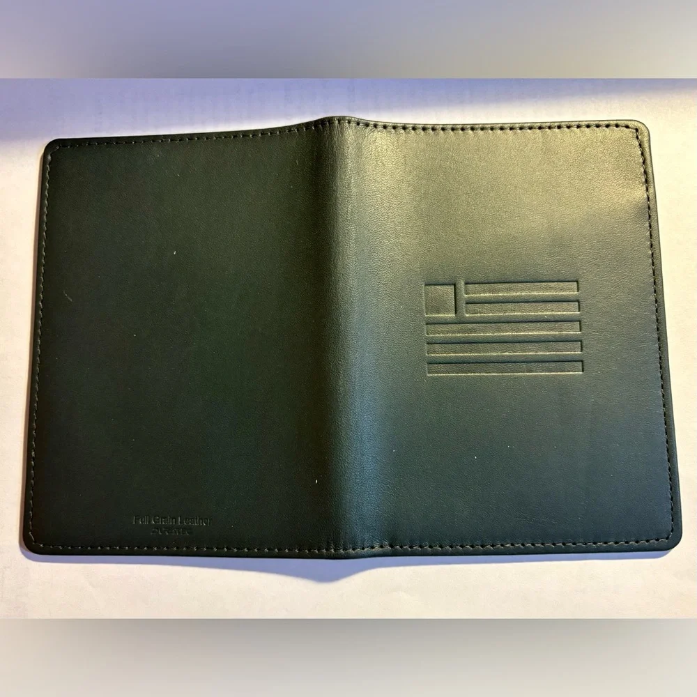 Passport Holder/Travel Wallet, Full Grain Leather, Black.  NIB